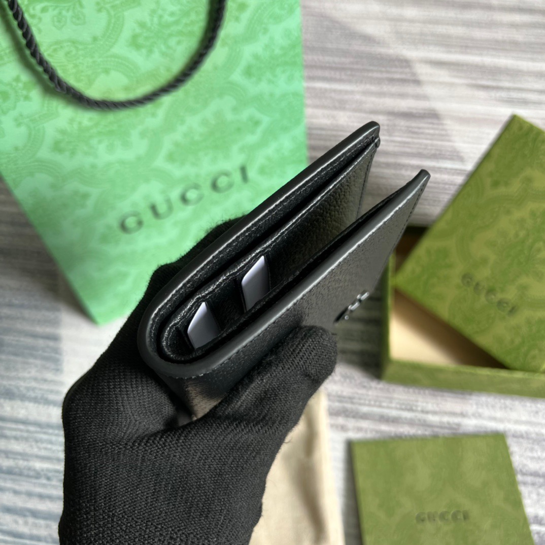 Gvc*1 GG Marmont Bi-Fold Wallet Black/Blue For Men 4.3in/11cm 428726 1T56F 1000