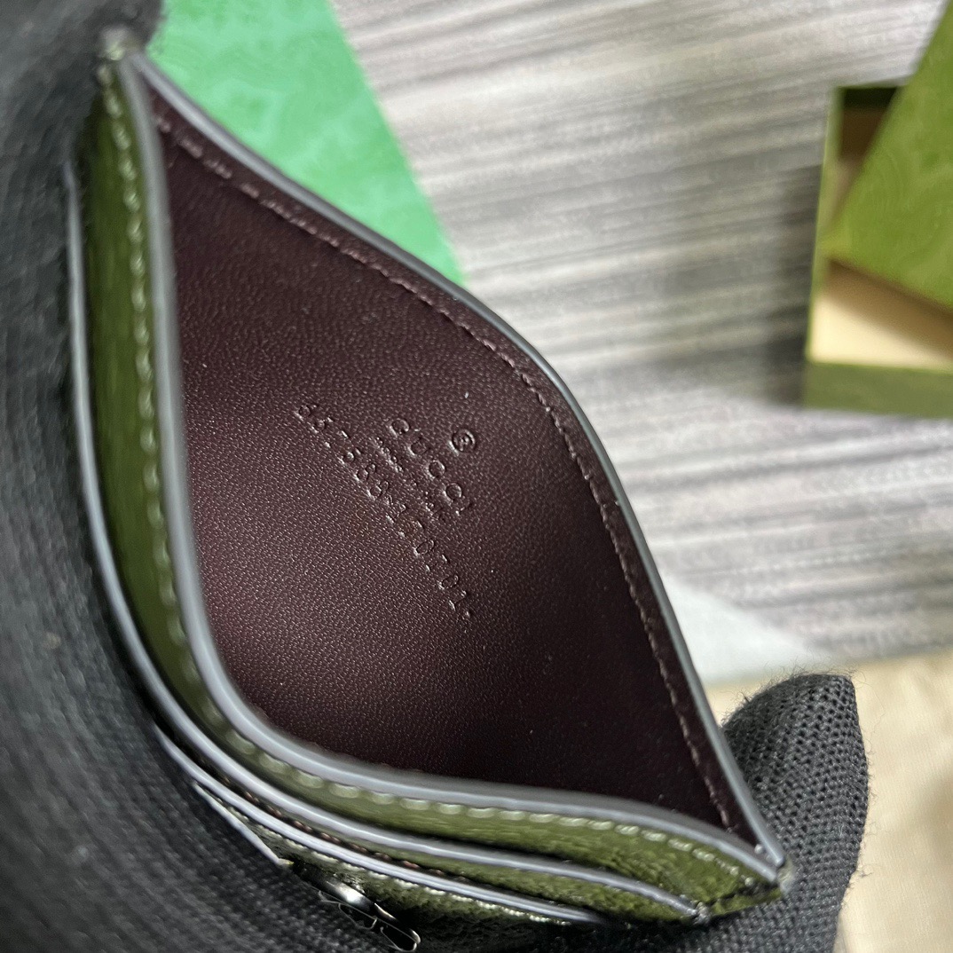 Gvc*1 GG Marmont Card Case Green For Men 4.2in/11cm 657588 DJ20F 3352