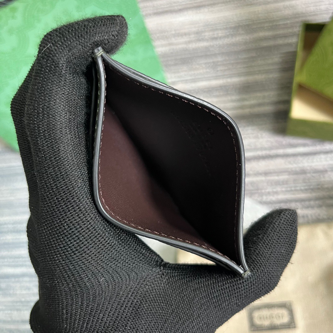 Gvc*1 GG Marmont Card Case Green For Men 4.2in/11cm 657588 DJ20F 3352