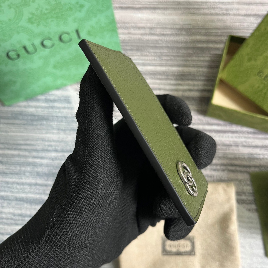 Gvc*1 GG Marmont Card Case Green For Men 4.2in/11cm 657588 DJ20F 3352
