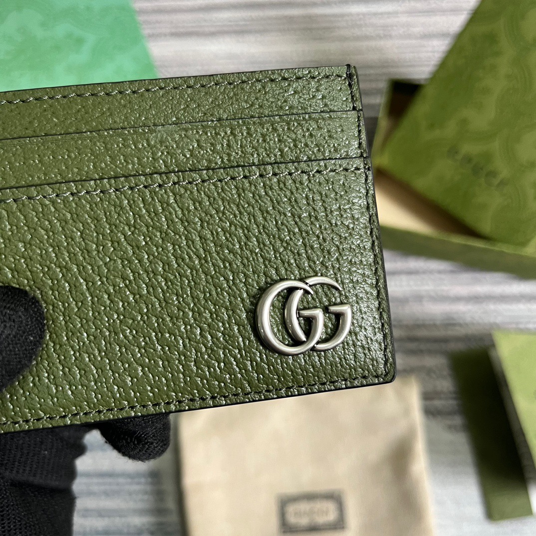 Gvc*1 GG Marmont Card Case Green For Men 4.2in/11cm 657588 DJ20F 3352