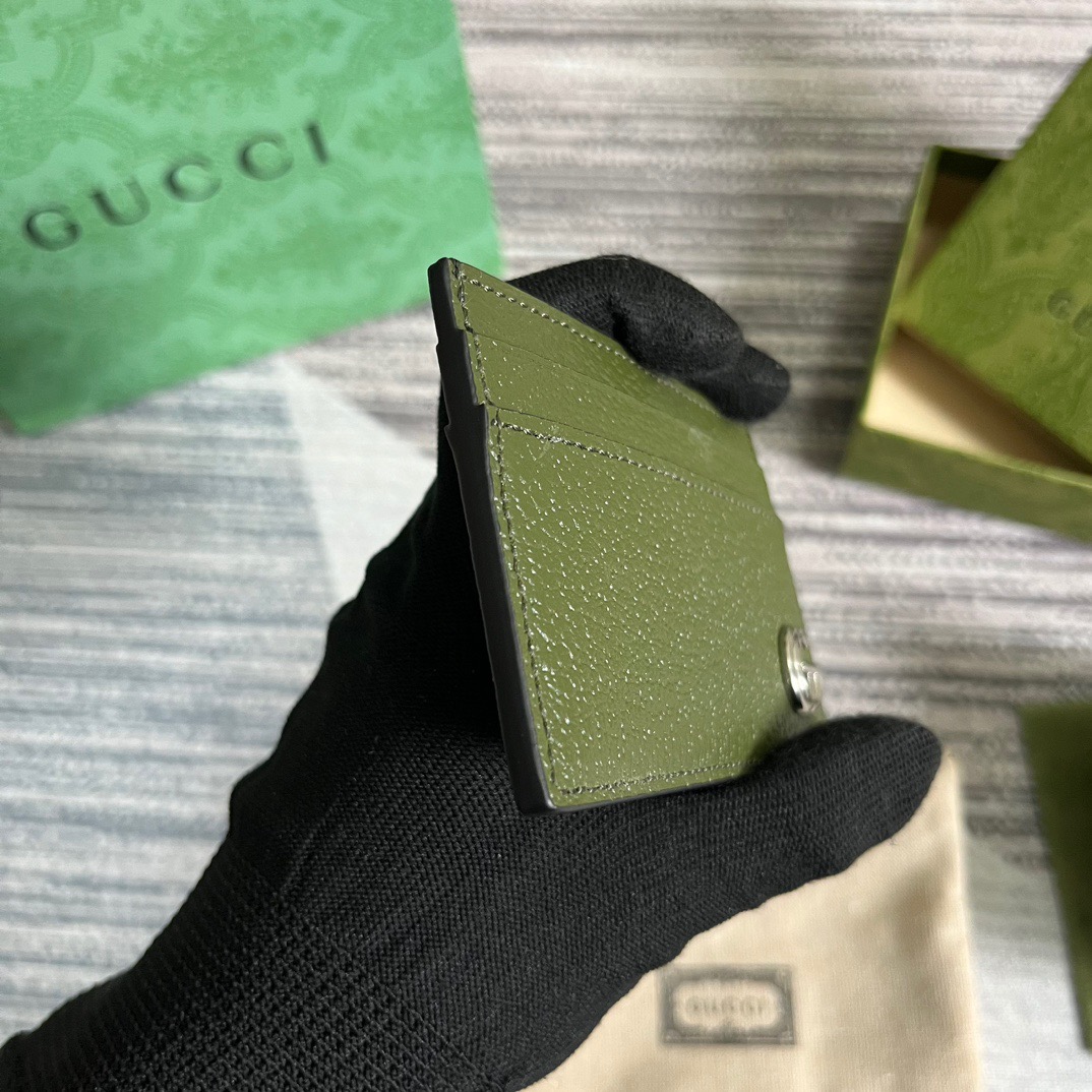 Gvc*1 GG Marmont Card Case Green For Men 4.2in/11cm 657588 DJ20F 3352