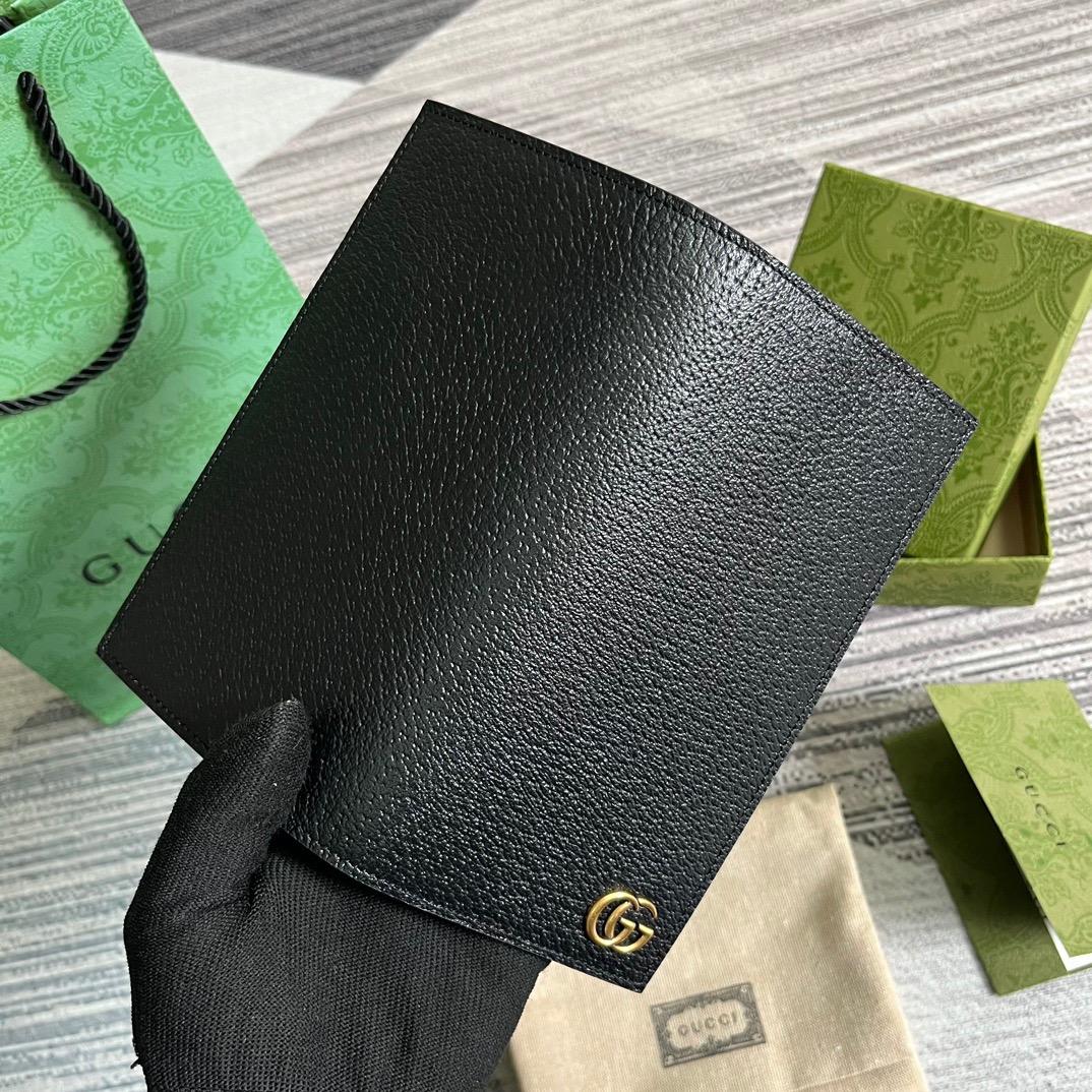 Gvc*1 GG Marmont Long Wallet Black For Men 7.1in/18cm 428740 DJ20T 1000