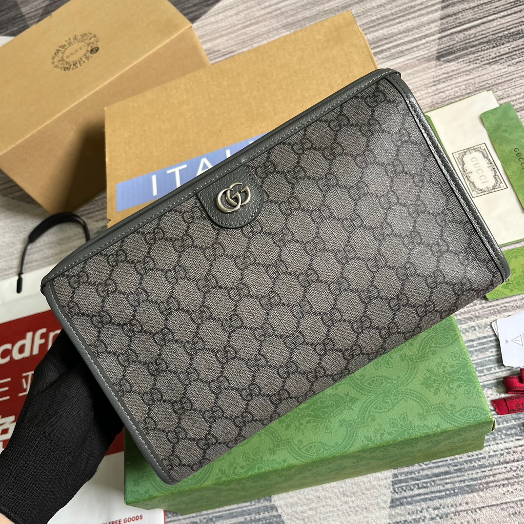 Ophidia GG Toiletry Case Svp*me Canvas Grey 11.2in/28.5cm 598234 UULBN 1244
