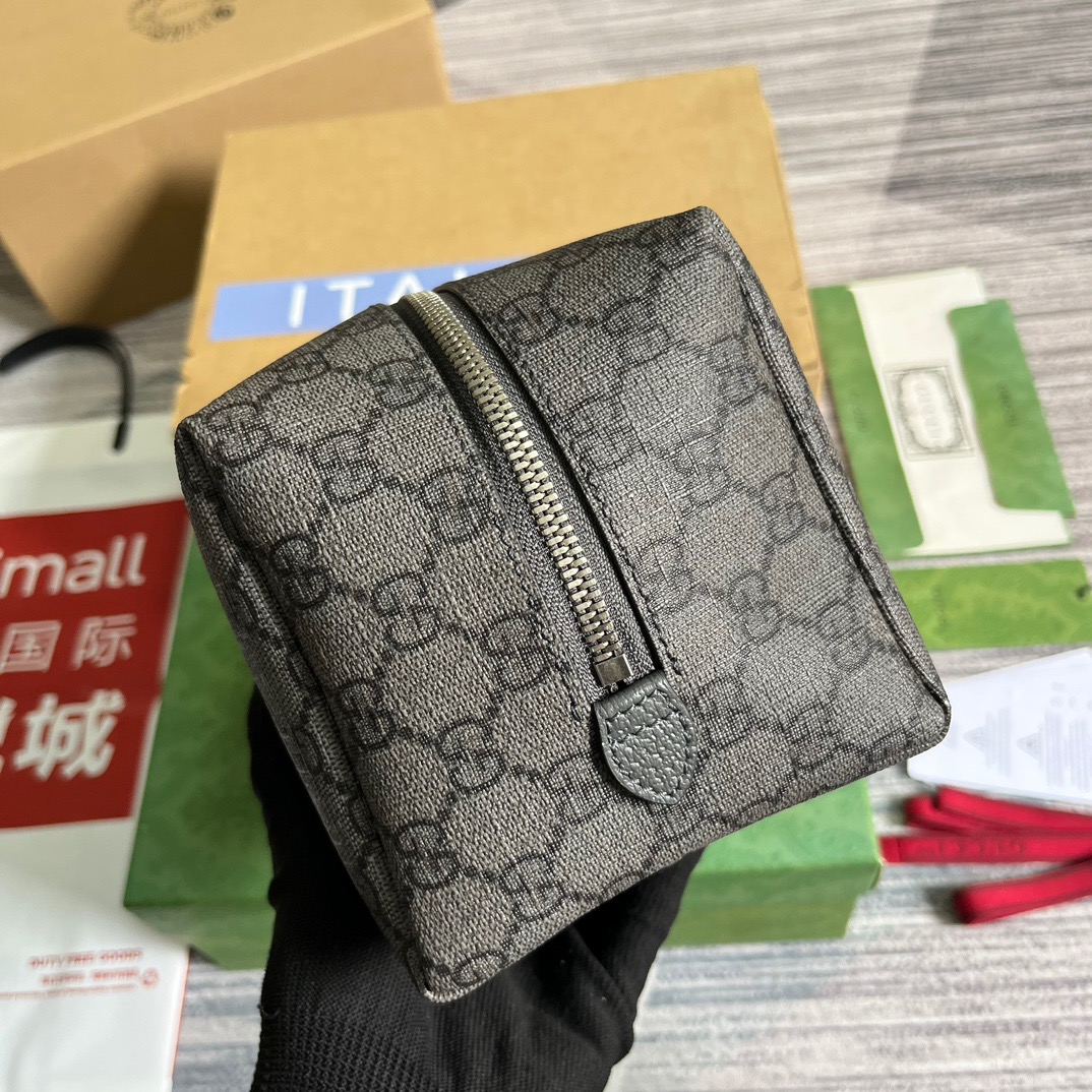 Gvc*1 Ophidia GG Toiletry Case Svp*me Canvas Grey 10.2in/26cm 572767 UULBN 1244