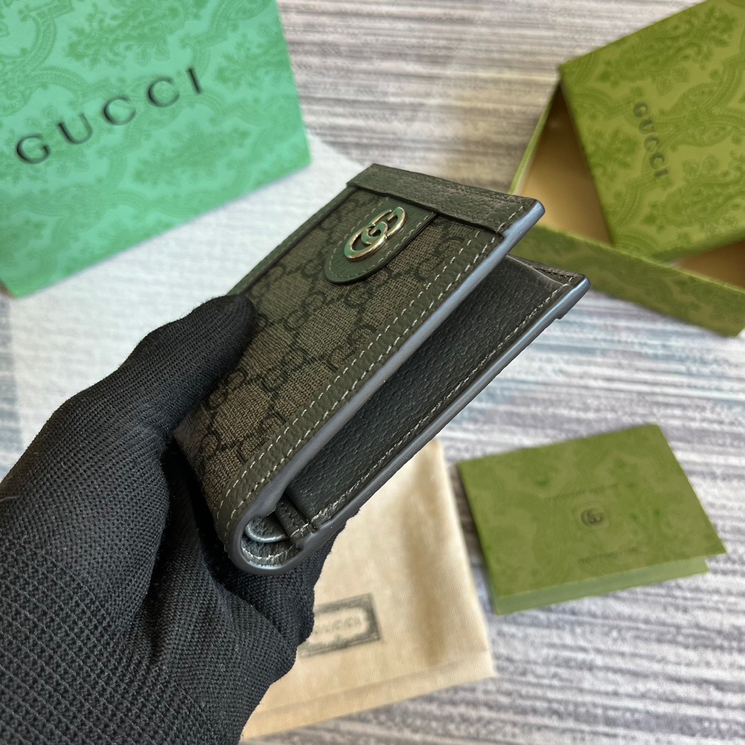 Gvc*1 Ophidia Wallet Svp*me Canvas Grey For Men 4in/10cm 732016 UULBN 1244