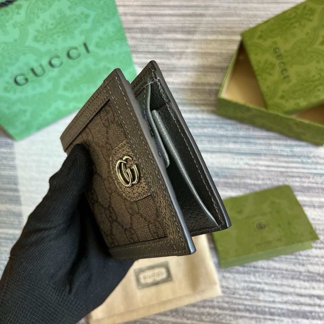 Gvc*1 Ophidia Wallet Svp*me Canvas Grey For Men 4in/10cm 732016 UULBN 1244
