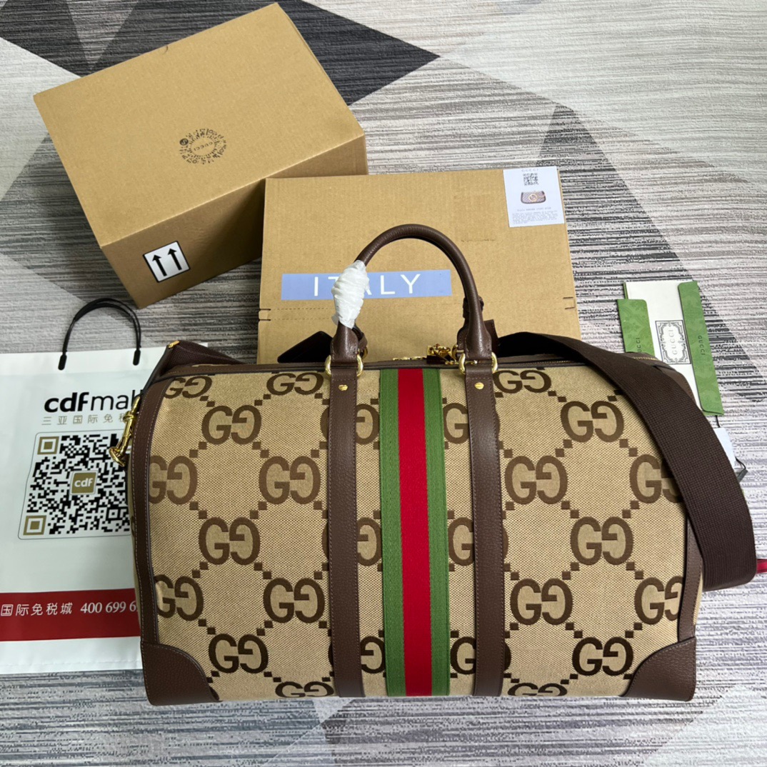 Gvc*1 Jumbo GG Large Duffle Bag Brown 20.5in/52cm 696039 UKMKG 8396
