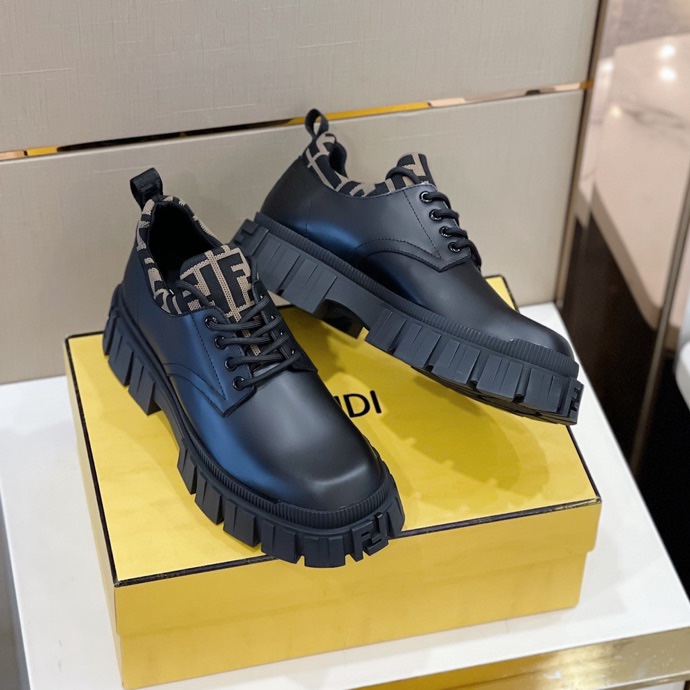 F**di FD F**di Force Lace-Ups Boots Black And Grey For Men