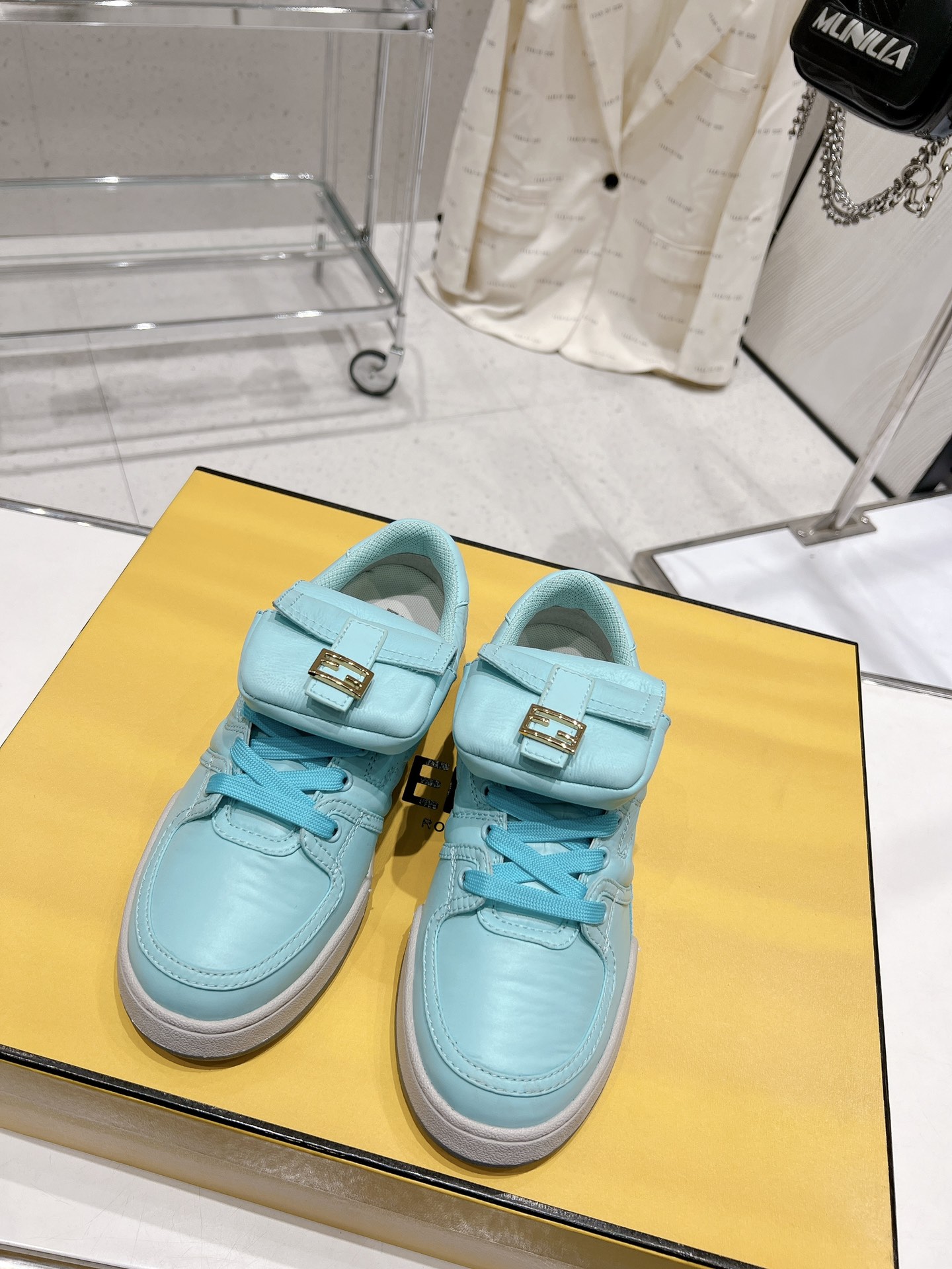 FD F**di Match Lace-Up Low-Top Sneakers Blue For Women