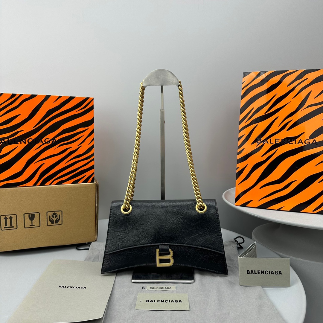 Ba1en*iaga Crush Small Chain Bag Black For Women 9.8in/25cm 716351210IT1000
