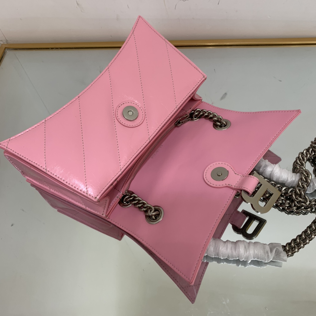 Ba1en*iaga Crush Small Chain Bag Black/Pink/Silver/White For Women 9.8in/24.9cm