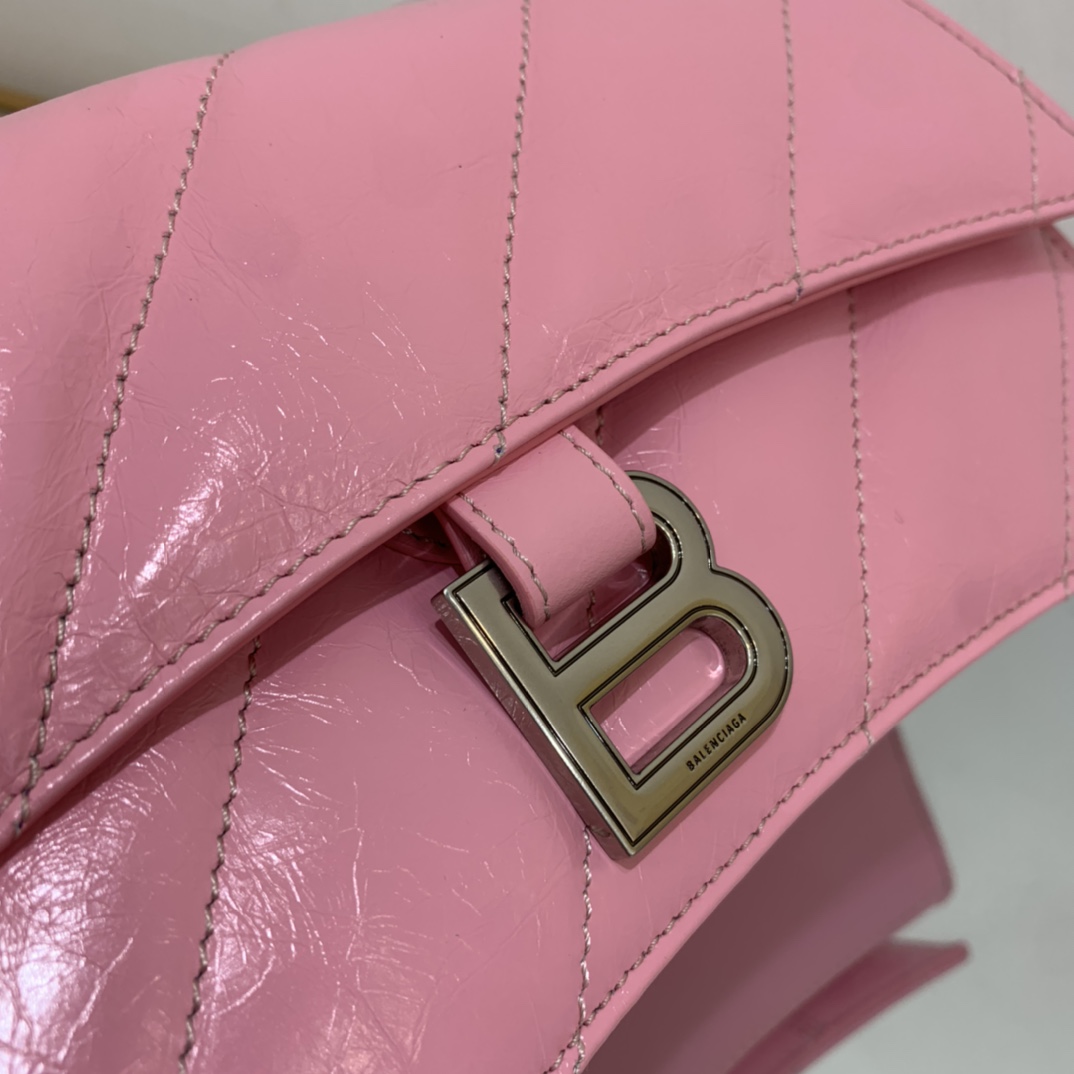 Ba1en*iaga Crush Small Chain Bag Black/Pink/Silver/White For Women 9.8in/24.9cm