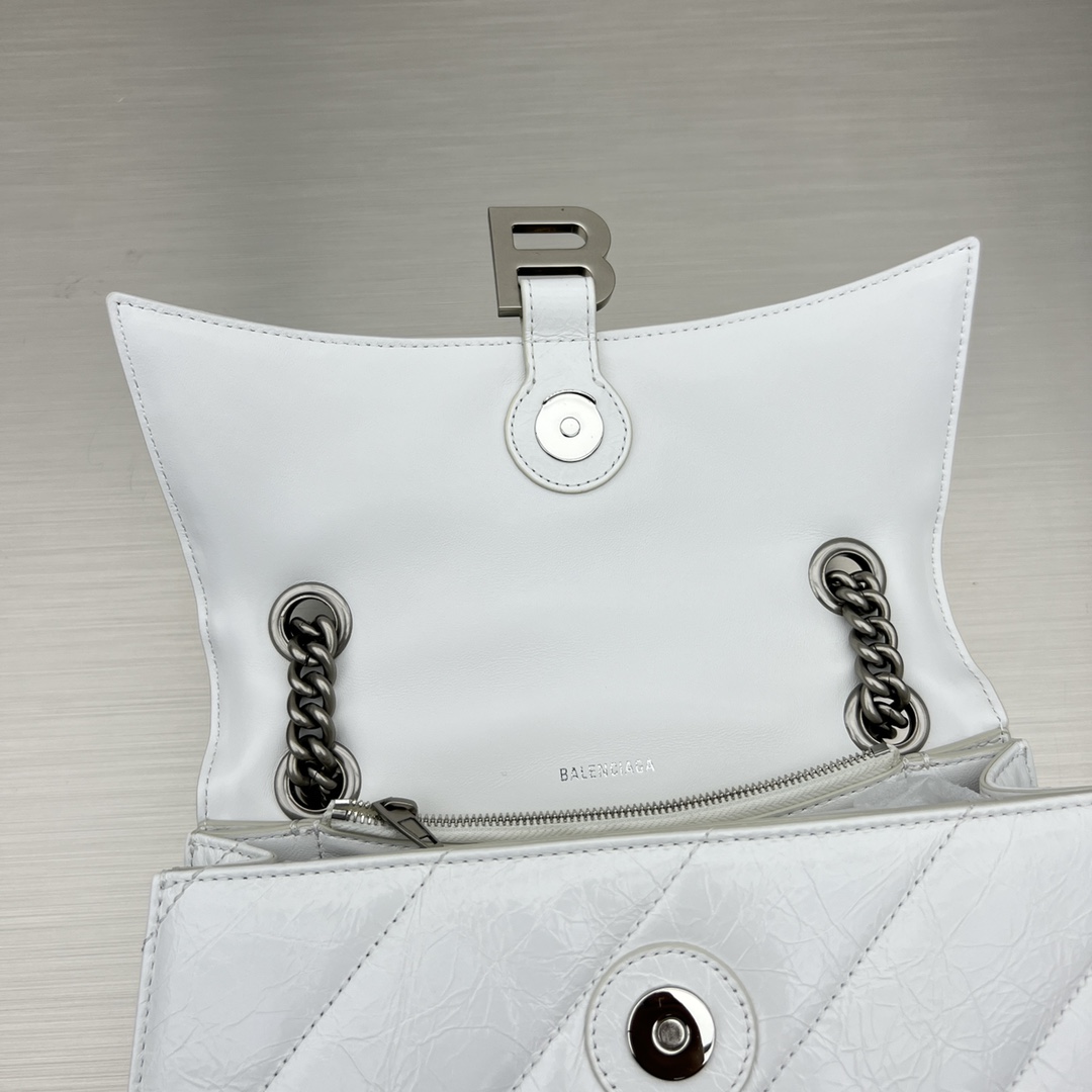 Ba1en*iaga Crush Small Chain Bag Black/Pink/Silver/White For Women 9.8in/24.9cm 716351210J09001