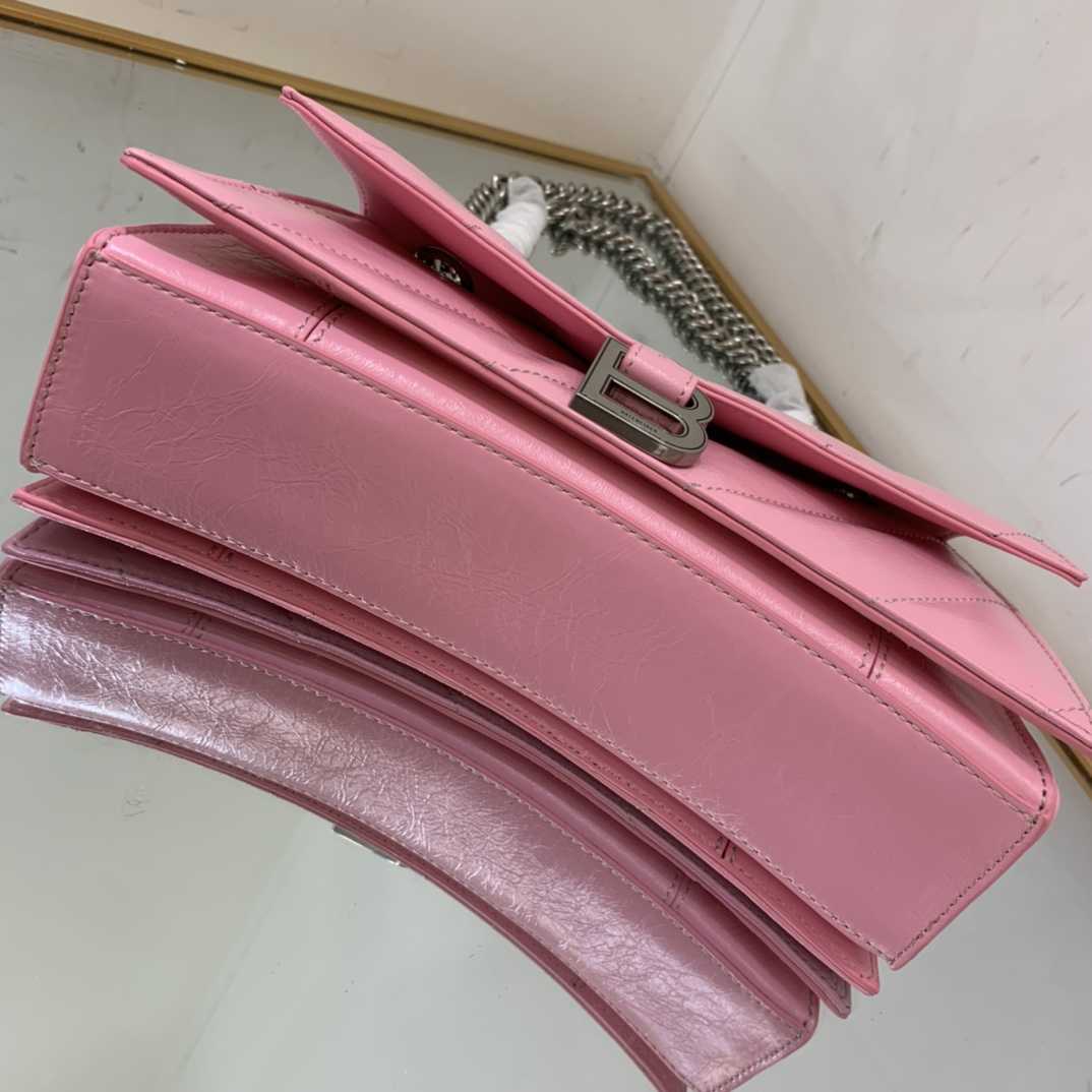 Ba1en*iaga Crush Small Chain Bag Black/Pink/Silver/White For Women 9.8in/24.9cm