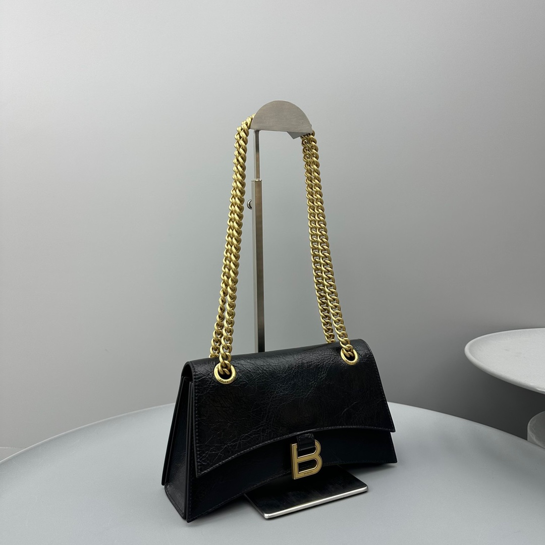 Ba1en*iaga Crush Small Chain Bag Black For Women 9.8in/25cm 716351210IT1000
