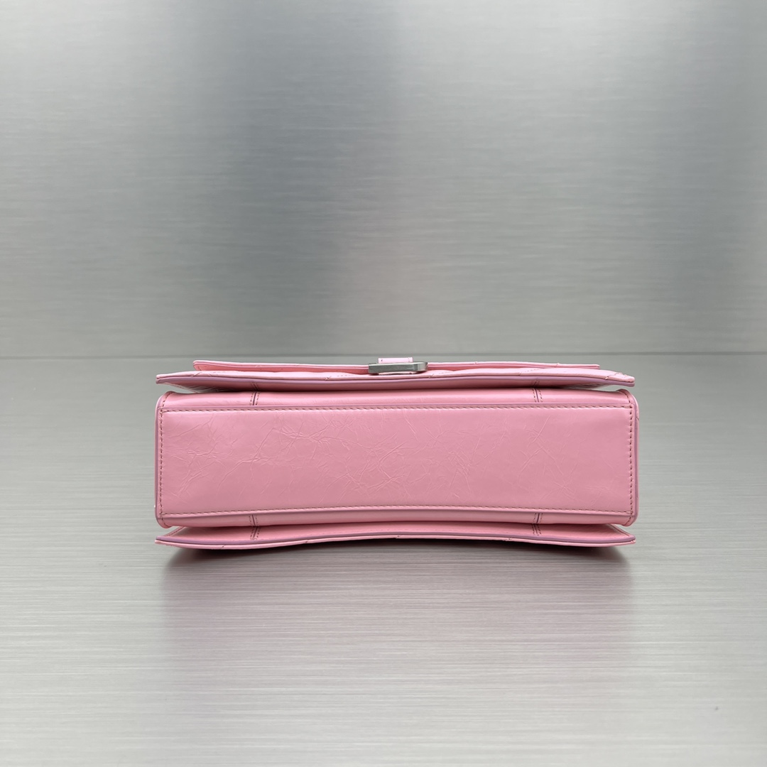 Ba1en*iaga Crush Small Chain Bag Black/Pink/Silver/White For Women 9.8in/24.9cm 716351210J09001