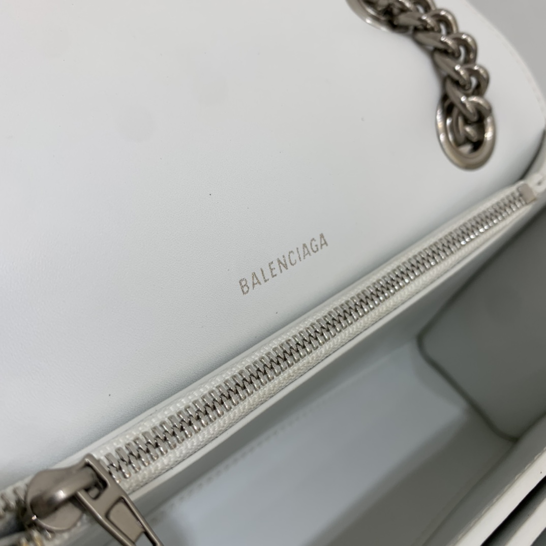 Ba1en*iaga Crush Small Chain Bag Black/Pink/Silver/White For Women 9.8in/24.9cm