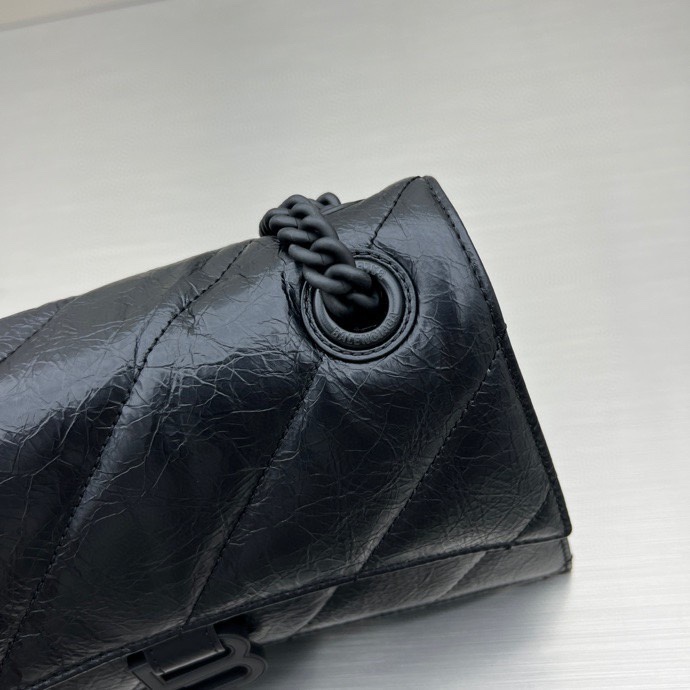 Ba1en*iaga Crush Small Chain Bag Black/Pink/Silver/White For Women 9.8in/24.9cm 716351210J09001
