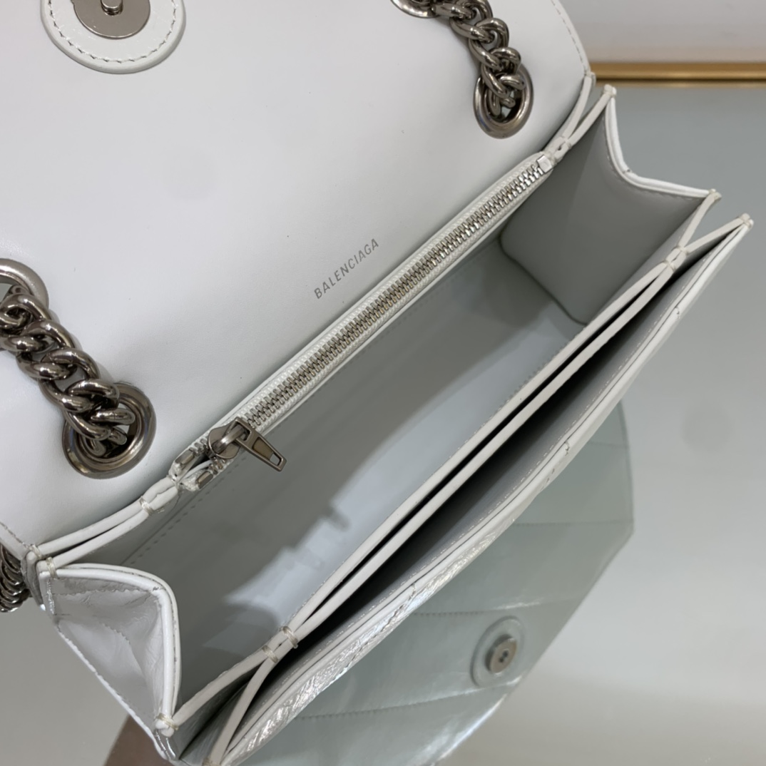 Ba1en*iaga Crush Small Chain Bag Black/Pink/Silver/White For Women 9.8in/24.9cm
