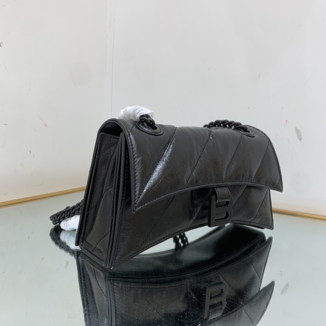 Ba1en*iaga Crush Small Chain Bag Black/Pink/Silver/White For Women 9.8in/24.9cm