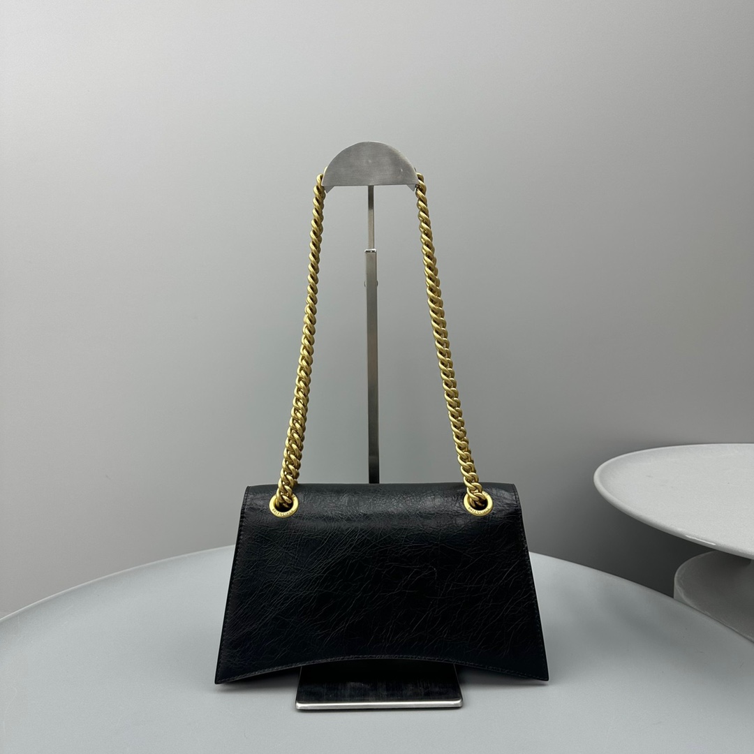 Ba1en*iaga Crush Small Chain Bag Black For Women 9.8in/25cm 716351210IT1000