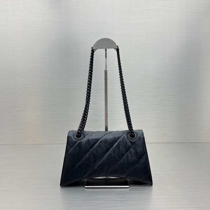 Ba1en*iaga Crush Small Chain Bag Black/Pink/Silver/White For Women 9.8in/24.9cm 716351210J09001