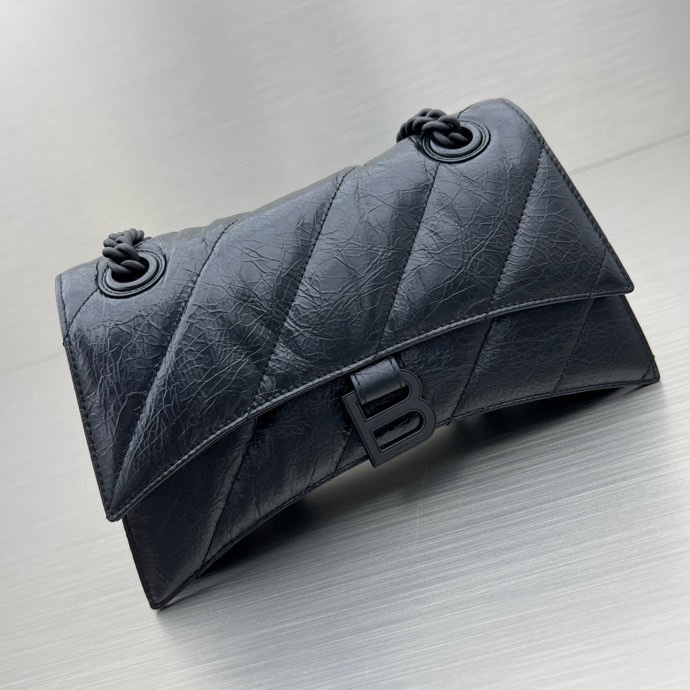 Ba1en*iaga Crush Small Chain Bag Black/Pink/Silver/White For Women 9.8in/24.9cm 716351210J09001