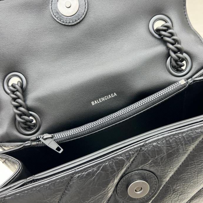 Ba1en*iaga Crush Small Chain Bag Black/Pink/Silver/White For Women 9.8in/24.9cm 716351210J09001