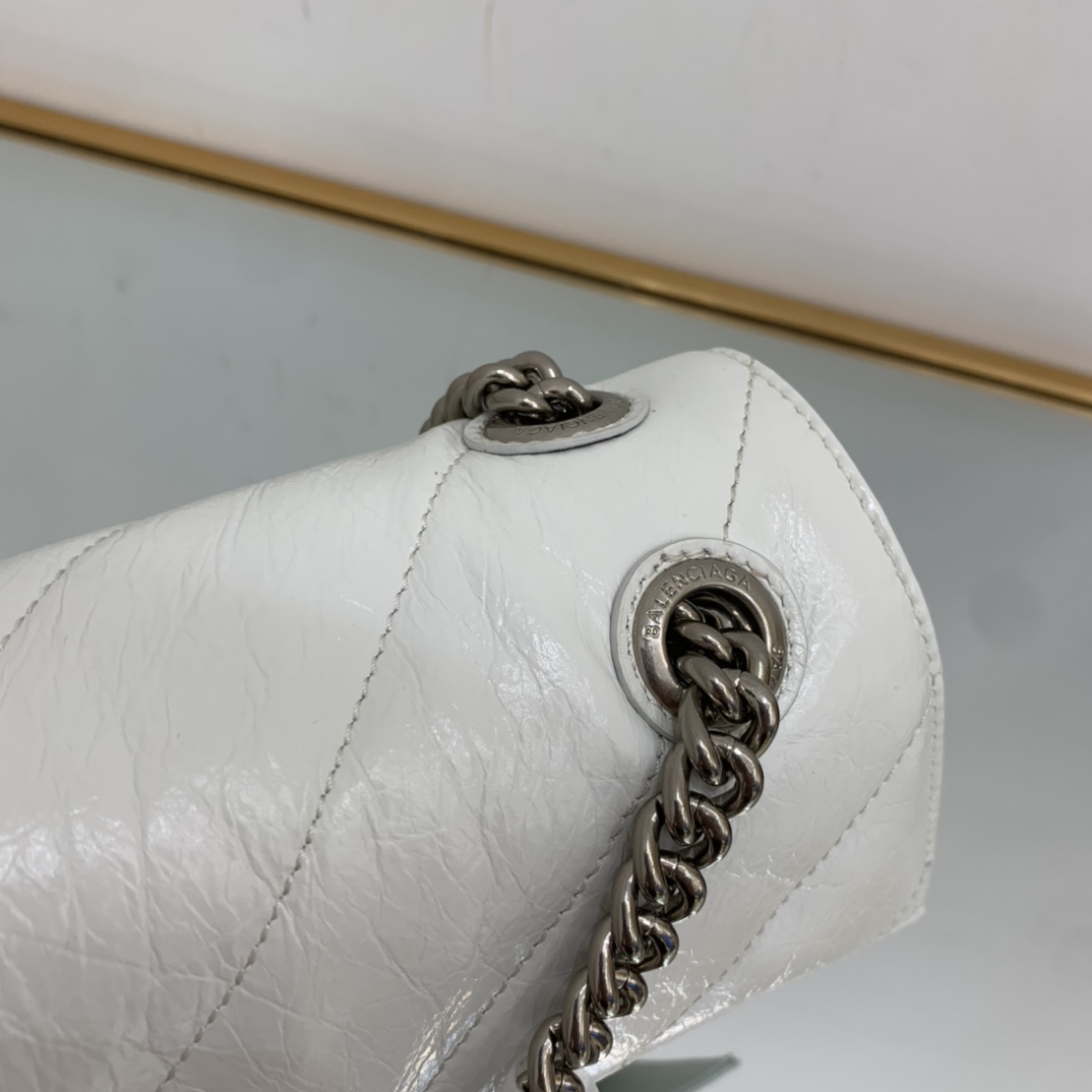 Ba1en*iaga Crush Small Chain Bag Black/Pink/Silver/White For Women 9.8in/24.9cm