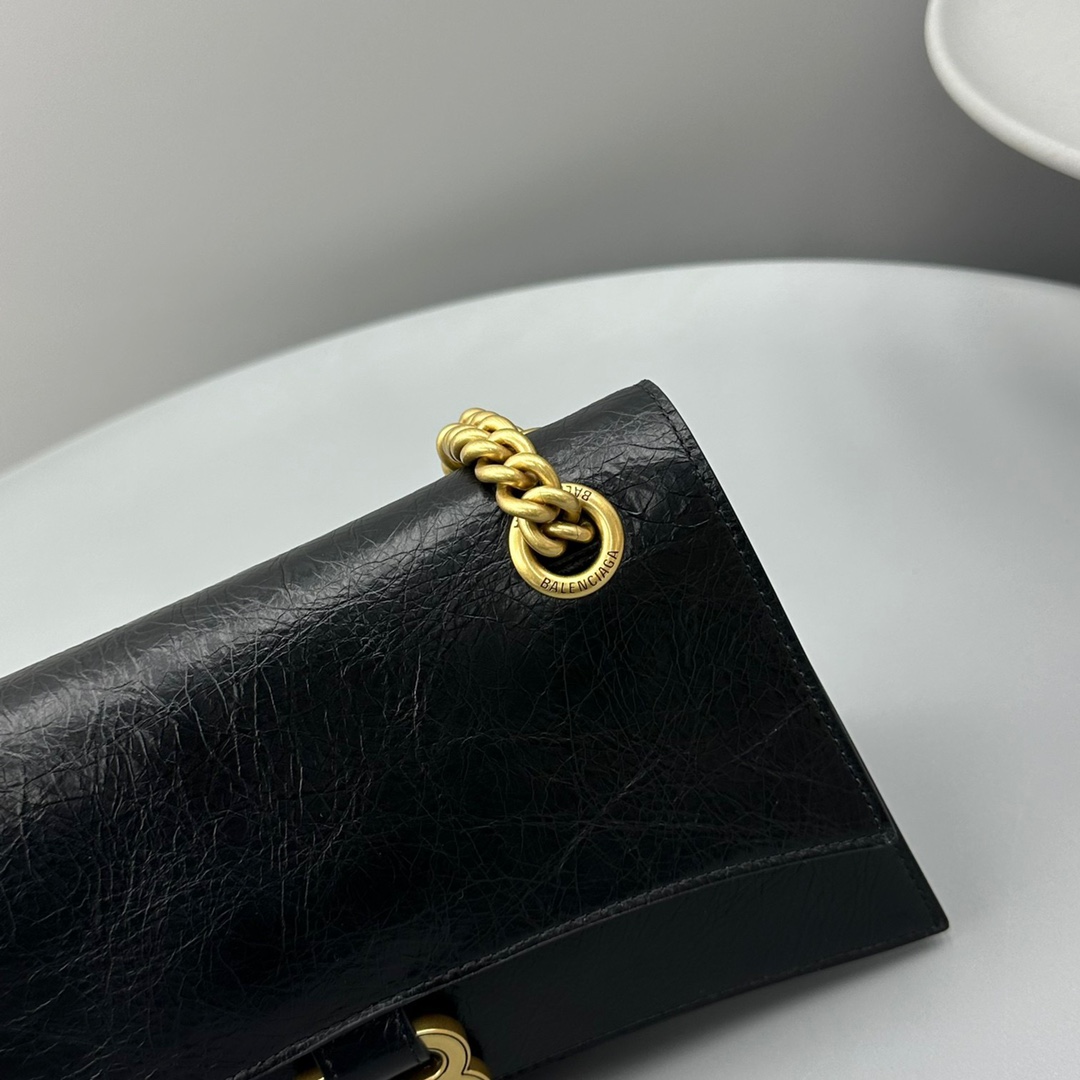 Ba1en*iaga Crush Small Chain Bag Black For Women 9.8in/25cm 716351210IT1000