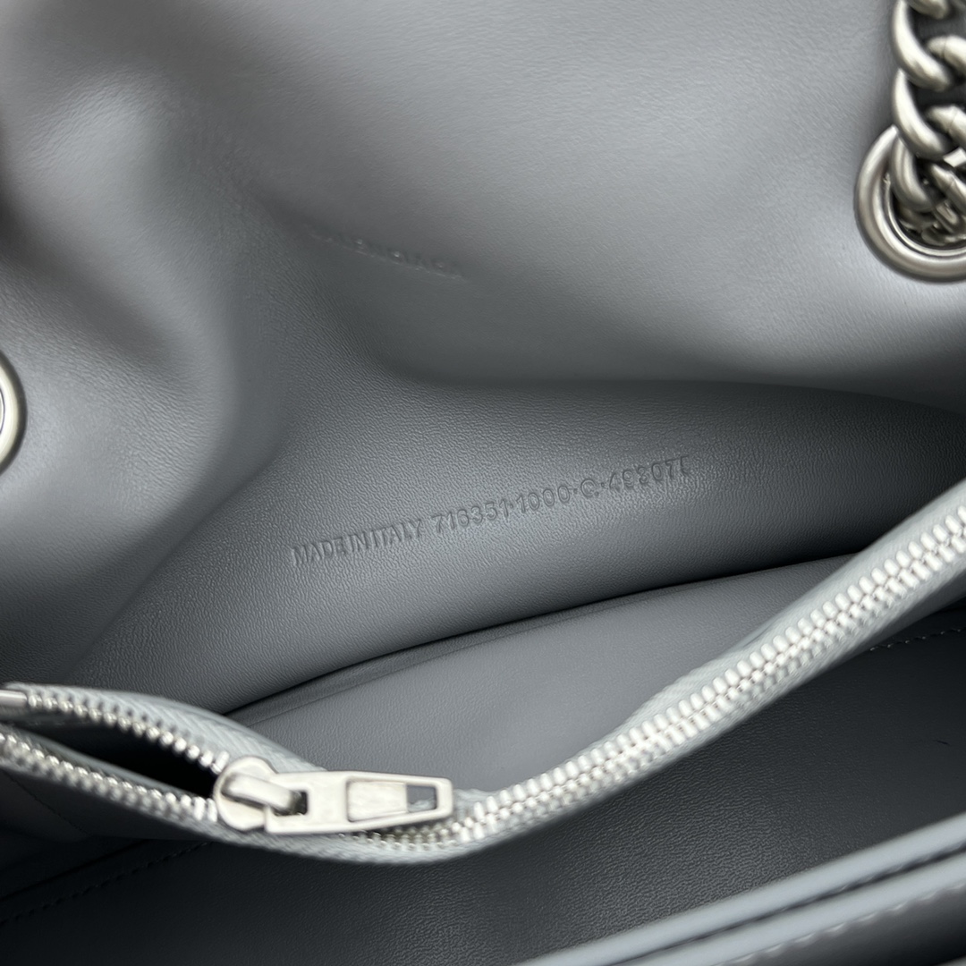 Ba1en*iaga Crush Small Chain Bag Black/Pink/Silver/White For Women 9.8in/24.9cm 716351210J09001