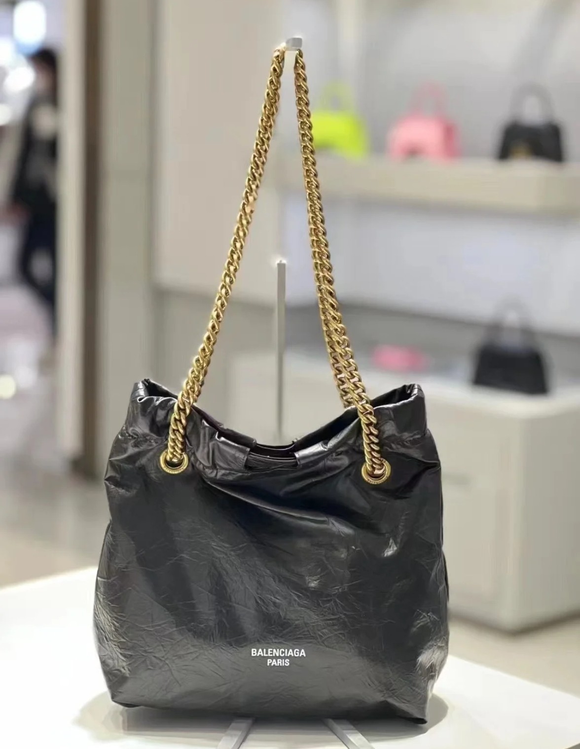 Ba1en*iaga Crush Small Tote Bag Black For Women 10.2in/25.9cm 742942210IT1000