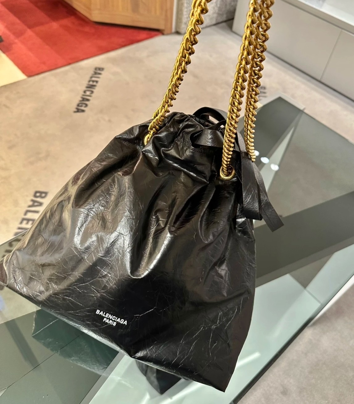 Ba1en*iaga Crush Small Tote Bag Black For Women 10.2in/25.9cm 742942210IT1000