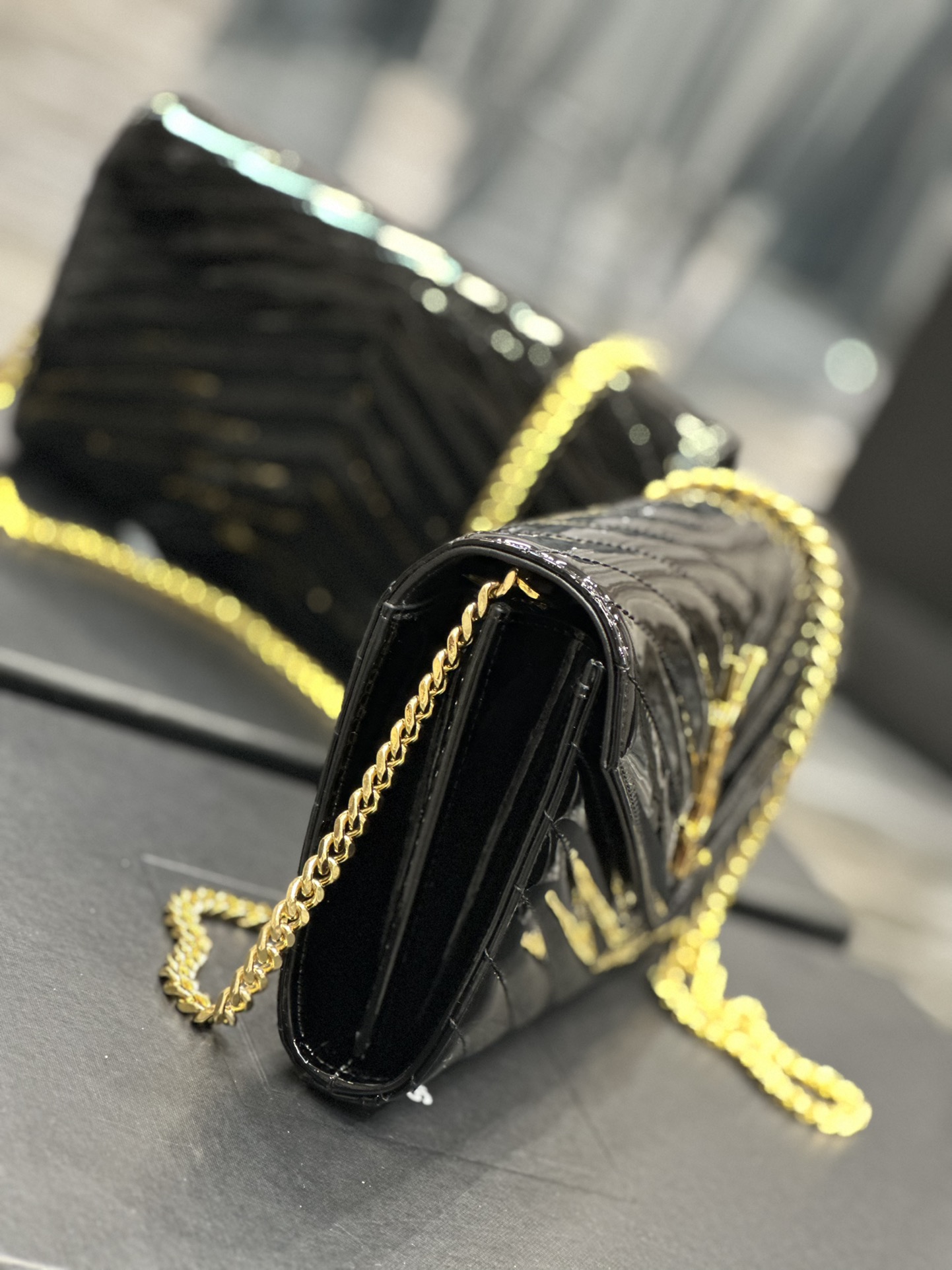 Sa1nt Lau*nt Envelope Small Bag Black For Women 8.5in/22.5cm