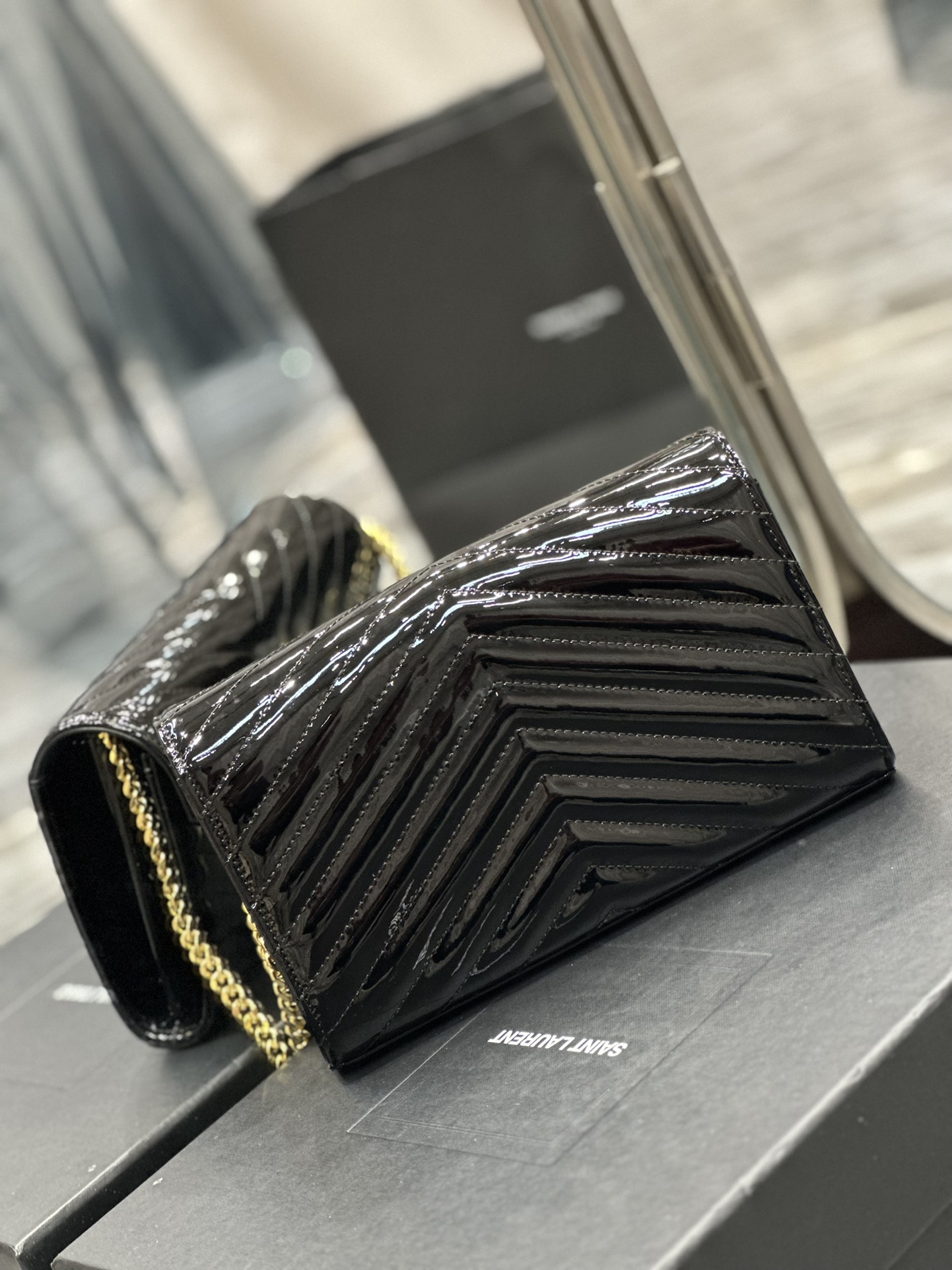 Sa1nt Lau*nt Envelope Small Bag Black For Women 8.5in/22.5cm