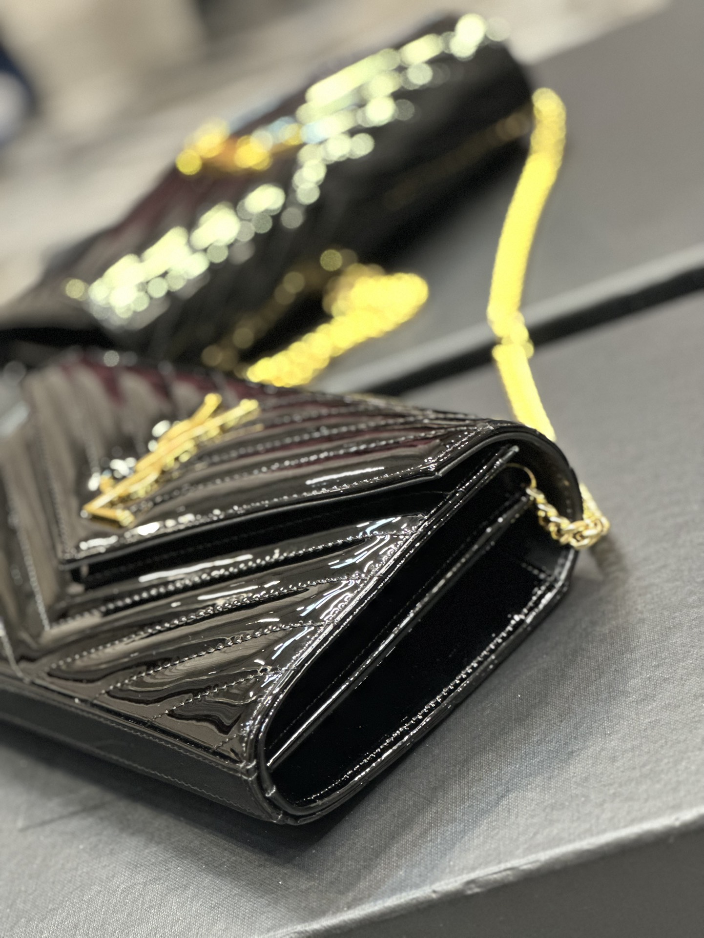 Sa1nt Lau*nt Envelope Small Bag Black For Women 8.5in/22.5cm