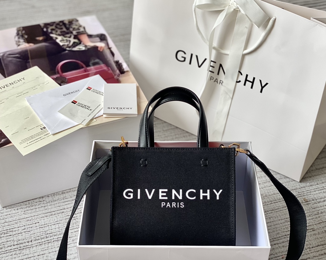 Givenchy Mini G Tote Shopping Bag Black/Beige For Women 7.5in/19cm BB50N0B1F1-001
