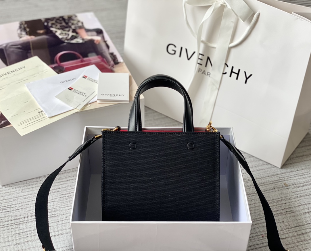 Givenchy Mini G Tote Shopping Bag Black/Beige For Women 7.5in/19cm BB50N0B1F1-001