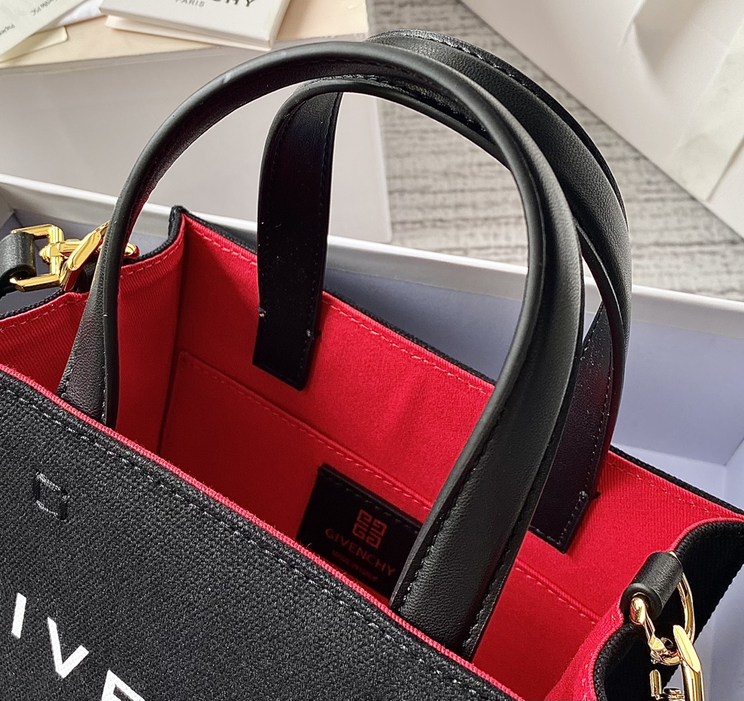 Givenchy Mini G Tote Shopping Bag Black/Beige For Women 7.5in/19cm BB50N0B1F1-001