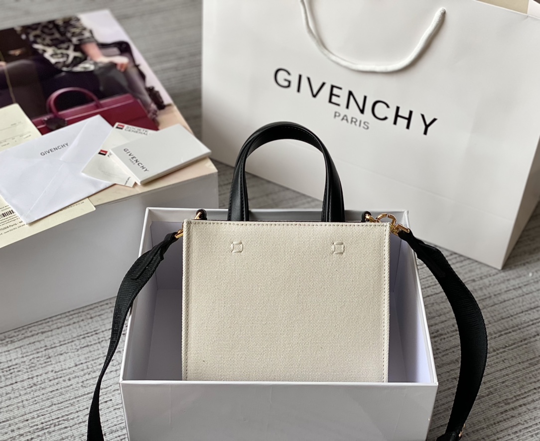Givenchy Mini G Tote Shopping Bag Black/Beige For Women 7.5in/19cm BB50N0B1F1-001