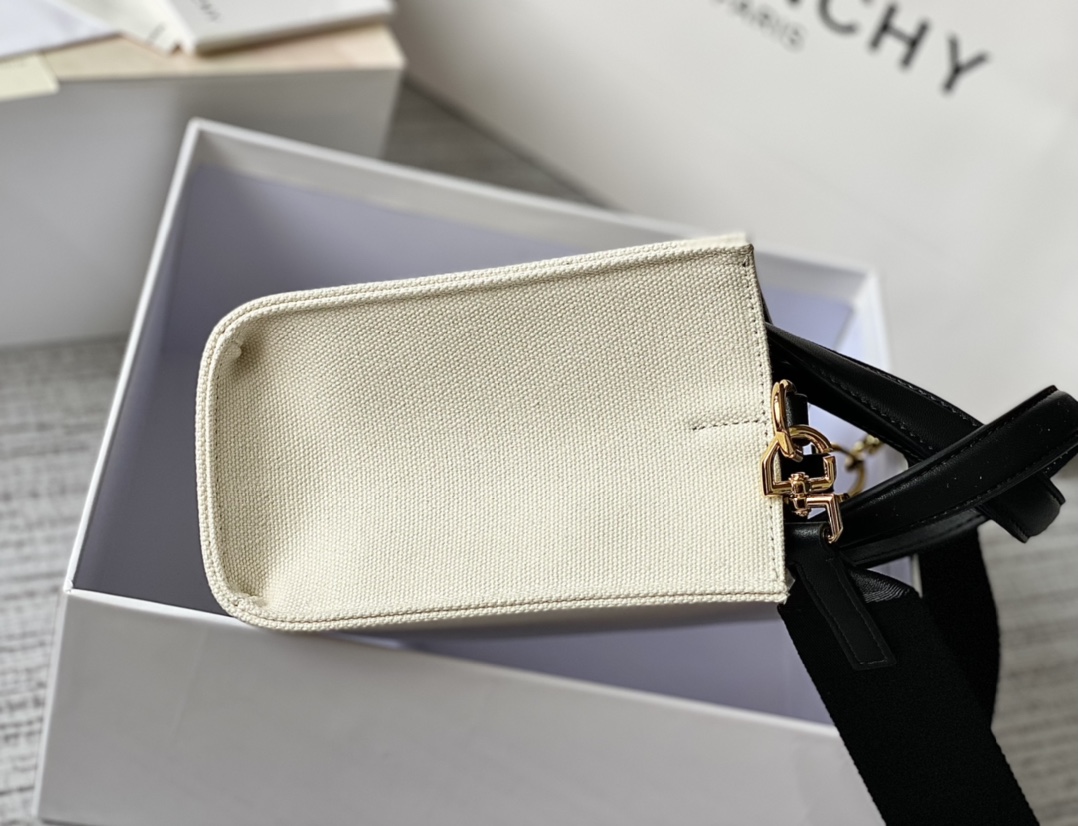 Givenchy Mini G Tote Shopping Bag Black/Beige For Women 7.5in/19cm BB50N0B1F1-001