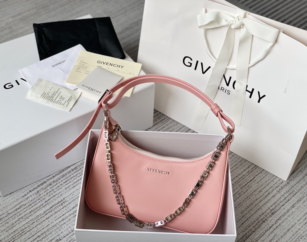 Givenchy Small Moon Cut Out Bag Black/Pink/Cream/Brown/Grey/Dark Grey For Women 9.8in/25cm BB50LGB1A4-001