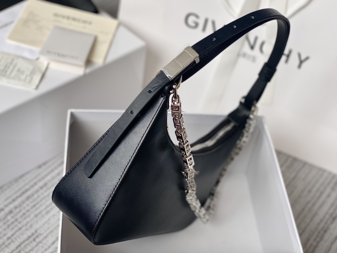 Givenchy Small Moon Cut Out Bag Black/Pink/Cream/Brown/Grey/Dark Grey For Women 9.8in/25cm BB50LGB1A4-001