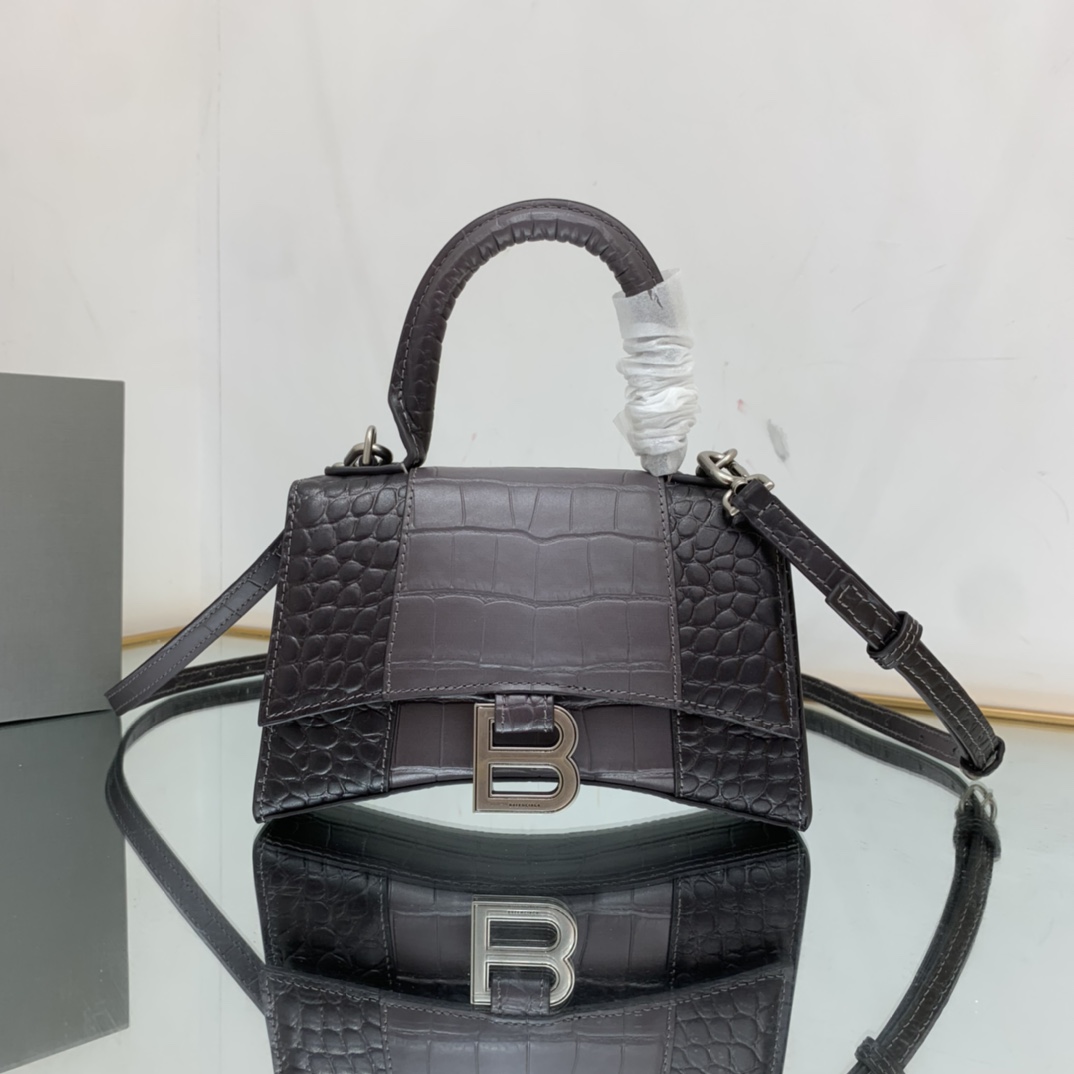 Ba1en*iaga Hourglass Small Handbag Black/Pink For Women 9in/22.9cm