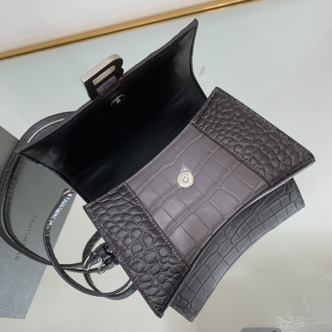 Ba1en*iaga Hourglass Small Handbag Black/Pink For Women 9in/22.9cm