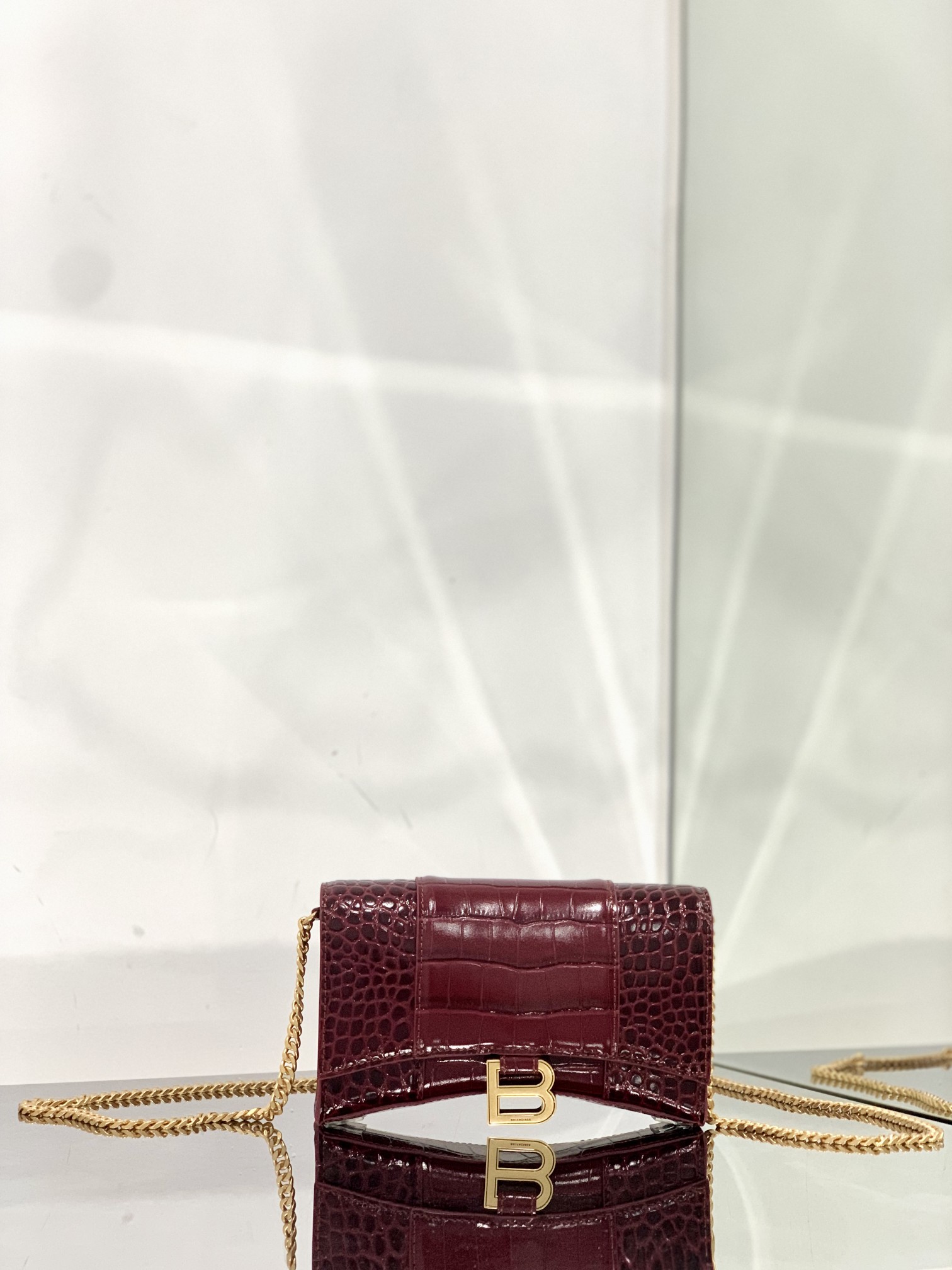 Ba1en*iaga Hourglass Wallet Pink/Burgundy/Dark Green/Black For Women 7.6in/19cm 6560501LRGM6310