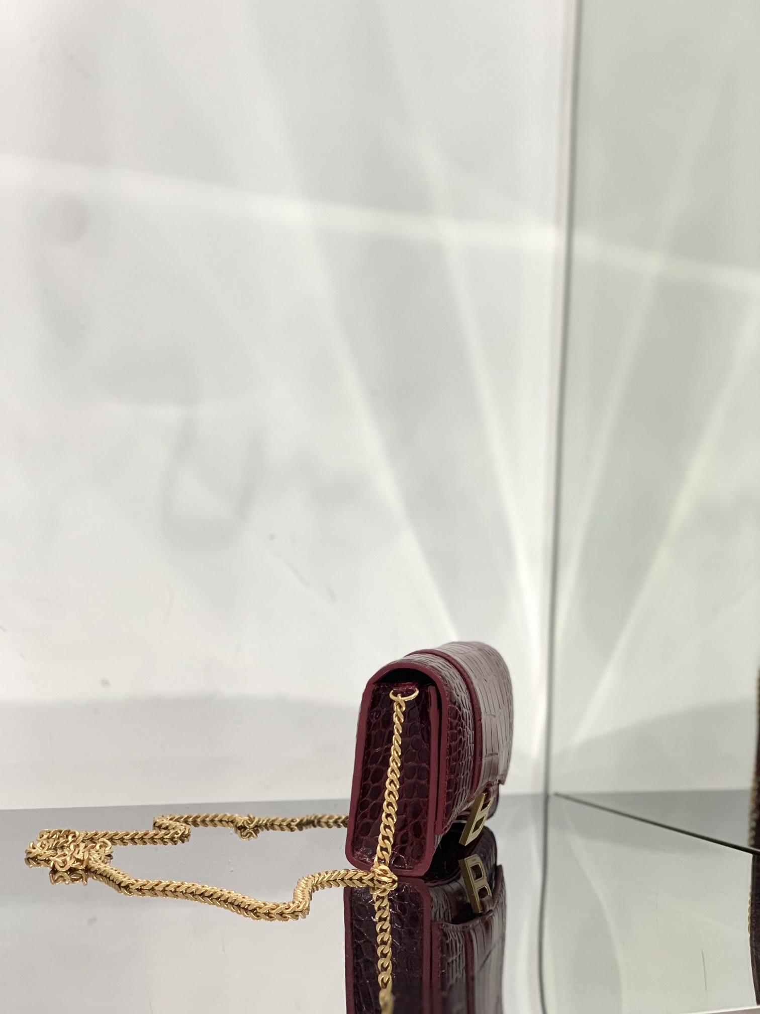 Ba1en*iaga Hourglass Wallet Pink/Burgundy/Dark Green/Black For Women 7.6in/19cm 6560501LRGM6310