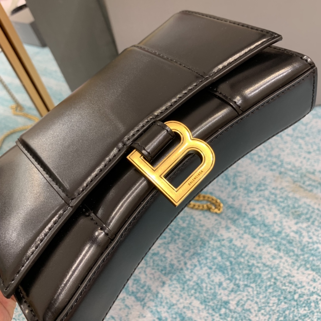 Ba1en*iaga Hourglass Wallet Black/Light Orange For Women 7.6in/19cm 6560501QJ4M1000
