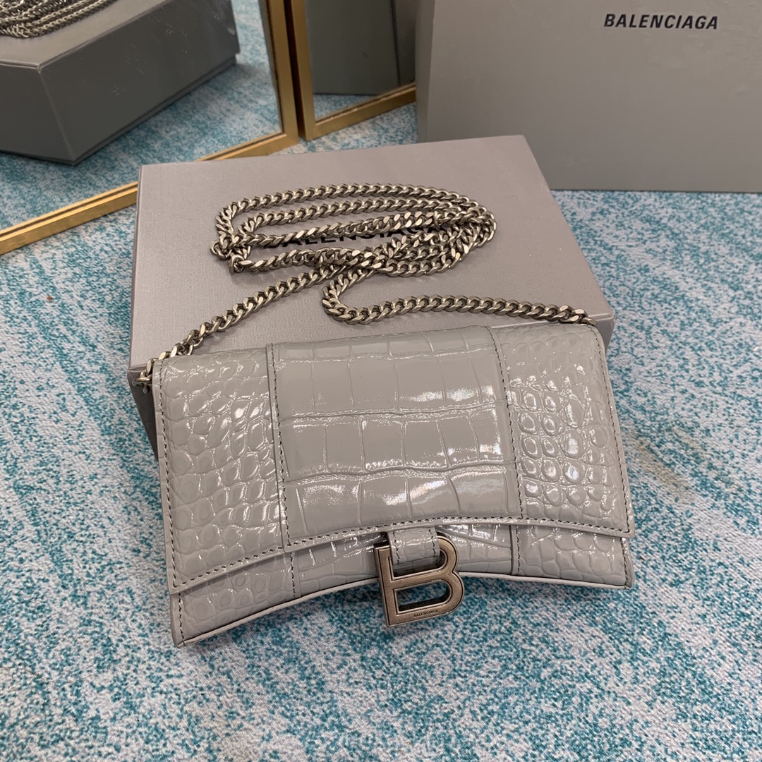 Ba1en*iaga Hourglass Wallet Silver/Grey/Gold/Green/Black For Women 7.6in/19cm 6560502UDF71000